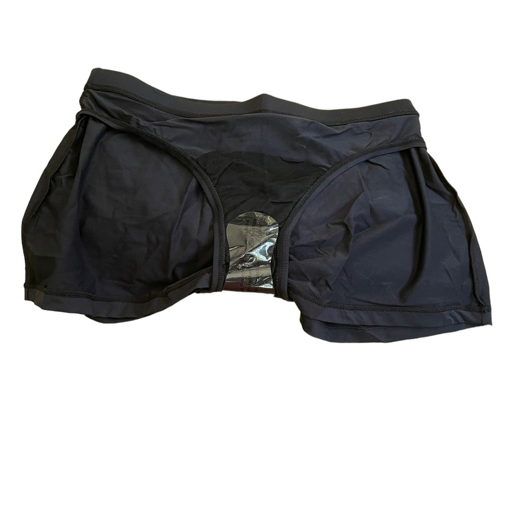 JAG Belted Skirted Swim Bottom Black With Floral Attached Tie Belt Size Small - Picture 7 of 8